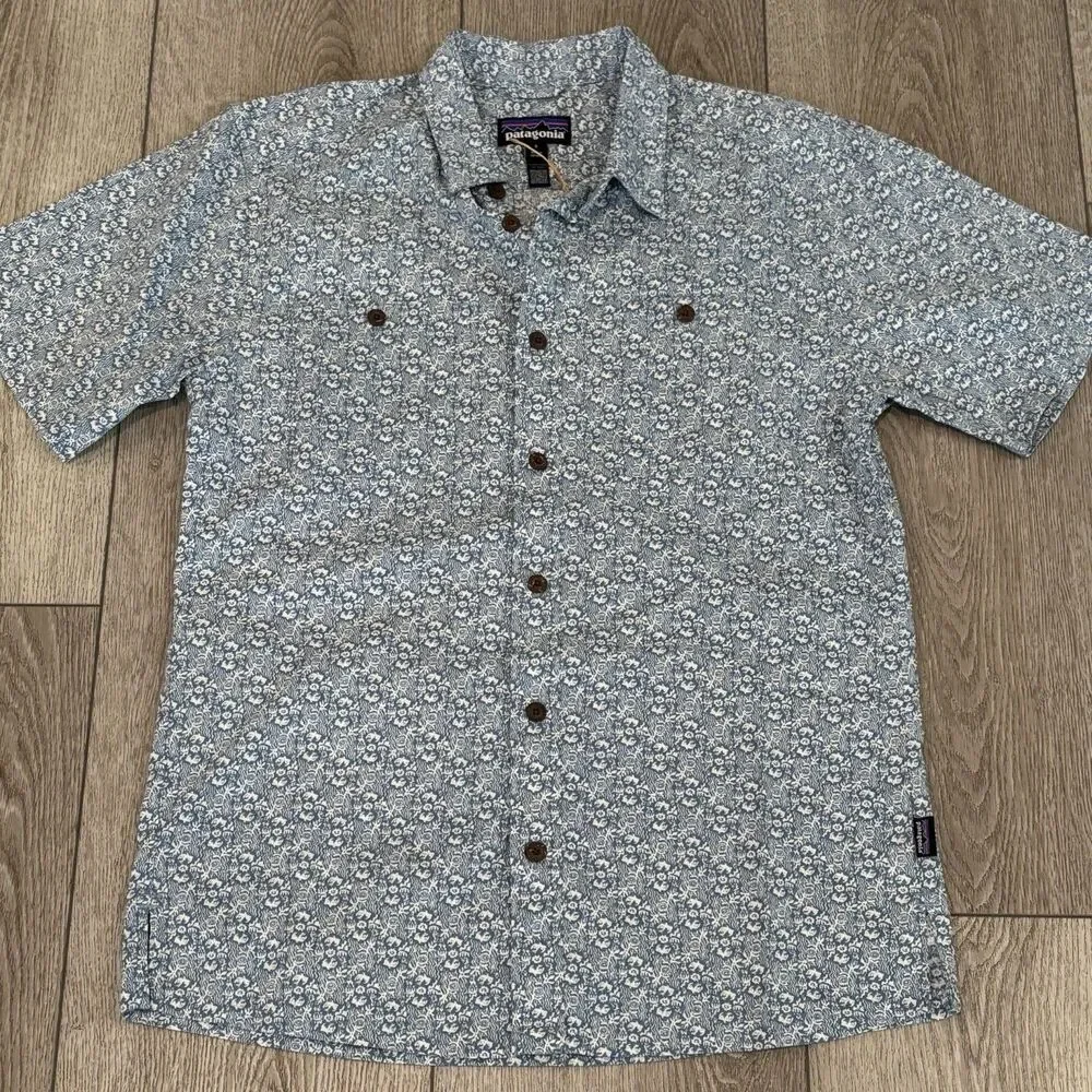 Patagonia Back Step S/S Shirt Mens Small NWT Mountain Breeze/Still Blue Outdoors - Picture 2 of 6